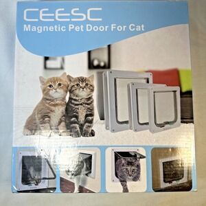 CEESC Magnetic Pet Door For Cats or Small Dogs Black Sz L W 9.25" X H 9.84" New